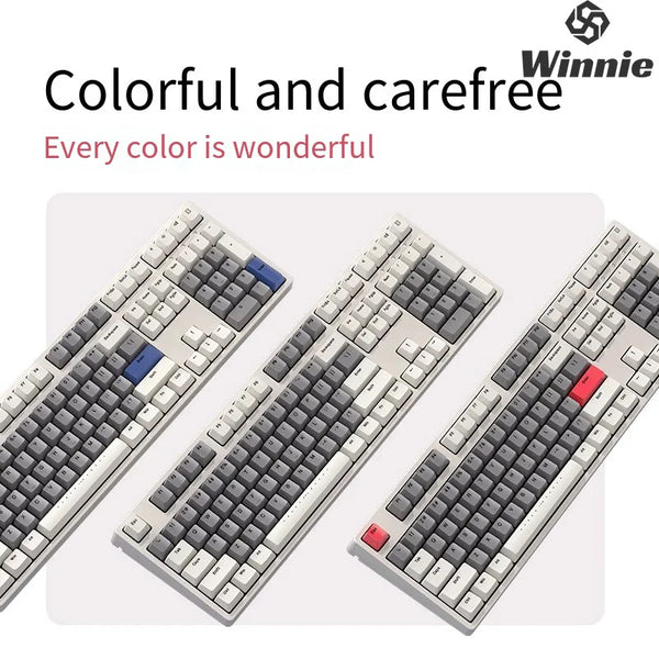 IKBC W210 Retro Wireless Mechanical Keyboard Ergonomic Design PBT Cherry Switch Office Keyboard Six Key Rollover Game Keyboard